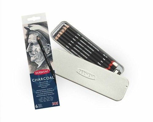 Derwent charcoal pencils tin - pencils,