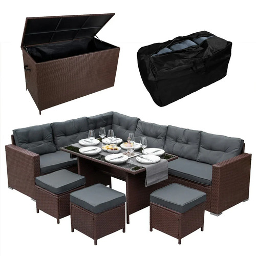 Rattan corner dining set - rattan,