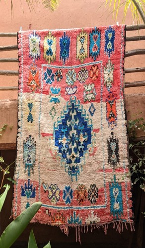 Vintage moroccan boujaad area - boujaad,