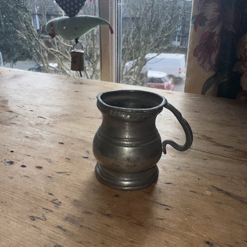 Antique 19th pewter gill - antique, c