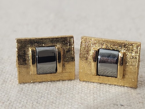 Silver gold vintage cufflinks - silver/gold,