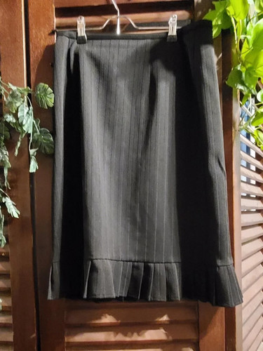 Black pinstripe suit skirt - pinstripe,