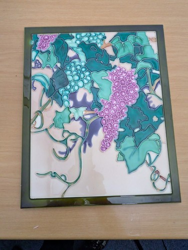 Fused glass picture grapes - fused,