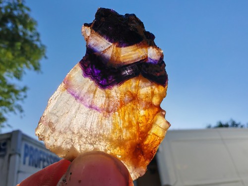 Blue john fluorite raw crystal - blue,