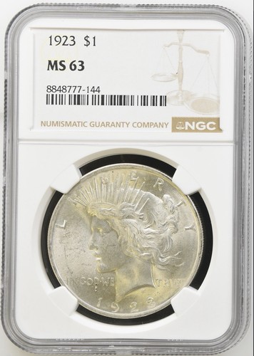 Ngc ms63 1923 - $1, peace