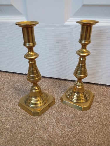 Victorian pair brass push - pair,