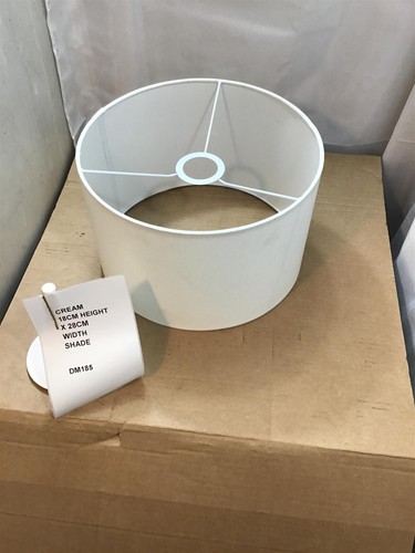 Cream fabric drum lamp shade - cream,