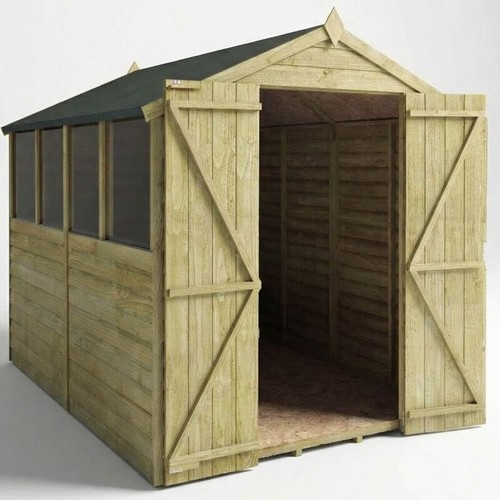 8x6 wood garden shed double - 8x6,