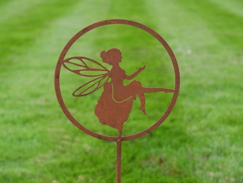 Metal fairy stake garden - stake,