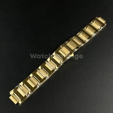 Gold metal steel watch strap - gold,