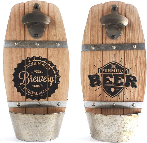 Wall mounted wooden bottle - wall,
