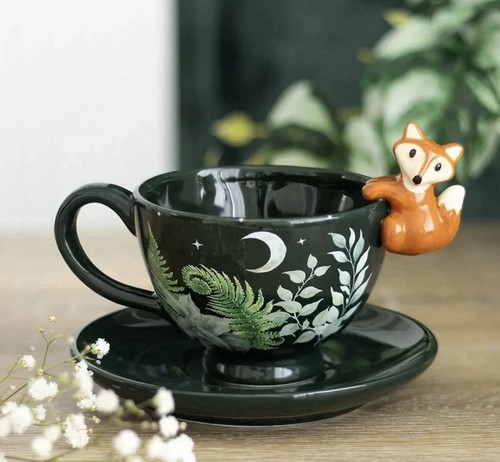 Fox tea cup saucer - tea,