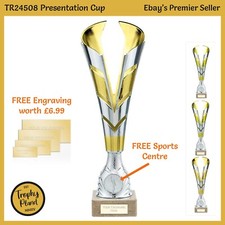 PRESENTATION CUP TROPHY - Gold / Silver Sports Award Trophies, FREE ENGRAVING
