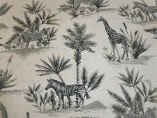 SAFARI NATURAL by FRYETTS Linen Cotton Fabric Curtains Cushions Upholstery