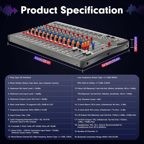 Channel sound audio mixer - 12,