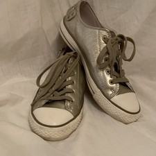 Gold Tone Leather Lace Up Limited Ash Trainers Size 38