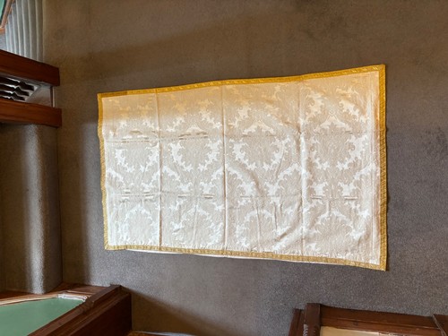 White silk damask - , altar