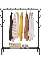 edihome, Clothes Rail, Rack for Bedroom, 118 x 148 x 39 cm Heavy Duty Black