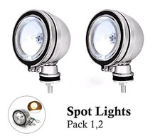 WHITE Chrome Halogen Car Spotlights Fog Spot Lights Foglights