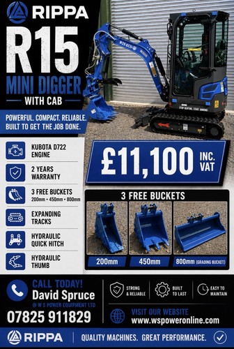 Rippa r15 eco - kubota, powered