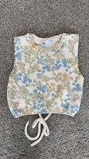 Zara Floral Knit Vest Cream
