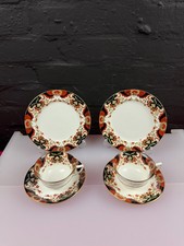 2 x Aynsley Antique 4465 Pattern Tea trios Cups Saucers and Side Plates Set RARE