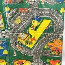 Vintage Roadway Playmat 1m x 1.5m PVC Toy Car Playmat Easy Wipe Clean Playbase