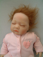 Reborn style sleeping Baby Doll - soft suede body - 20"