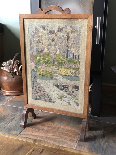 Vintage retro firescreen with - vintage,