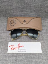 Genuine Bausch & Lomb Ray-Ban Aviator Vintage Sunglasses 58/14 Gold / Green