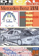 DECAL MERCEDES BENZ 190E 2.3 16V V.VANDERMAESEN BOUCLES DE SPA 1986 DnF (06)