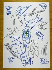 Hand Signed A4 Team Sheet -