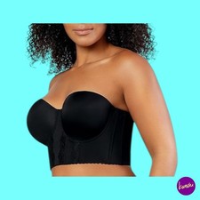 PARFAIT Women's Strapless Longline Bra, Elissa P50116, Black, UK 38D | EU 85D