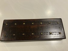  19TH CENTURY ANTIQUE WOODEN CRIBBAGE BOARD