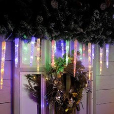 Premier - 24pc Chaser Icicles with 72 LED's Multicoloured to Cool White