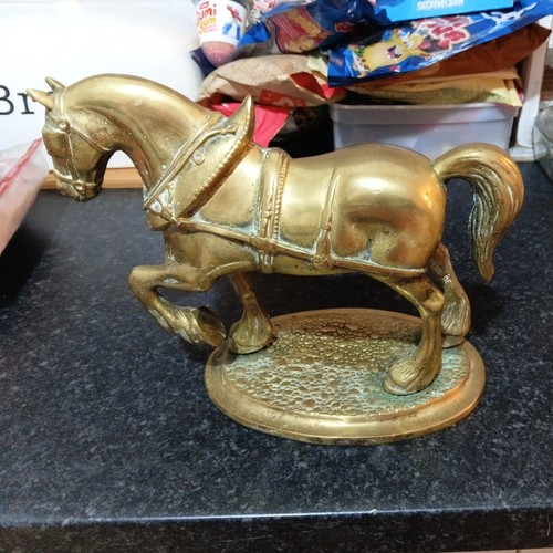 Vintage heavy brass horse - vintage,