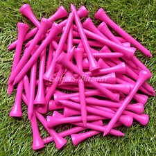 25 X 83mm  HI-VIS  PINK  WOODEN  GOLFTEES  FREE U.K P&P  