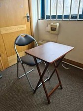 Folding Exam Table + Chair Study Classroom  laptop computer Home Work Adult Desk