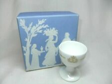 Wedgwood  Egg Cup Eggcup Pedestal White Gold With Original Box Porcelain
