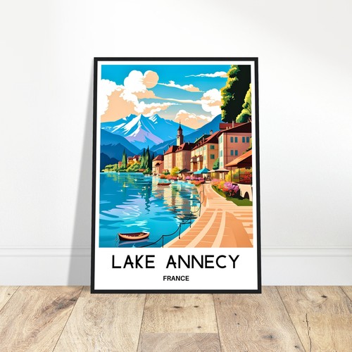 Lake annecy travel print - annecy,