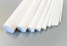 Bar Rod PTFE Plastic White Round 4 5 6 8 10 12 16 20 & 25mm Diameter 50 to 600mm