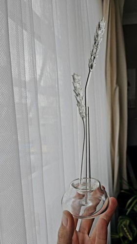 Vintage clear glass bud vase - vintage,