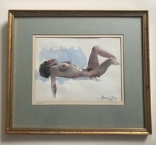 Vintage Watercolour By Bernard Bays Female Nude Study “Michelle” Signed Framed