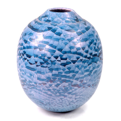 Art pottery vase scale blue - vase,