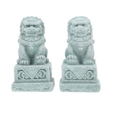 2 Pcs Resin Stone Lion