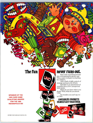 1985 uno card game vintage - 1985,