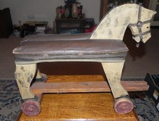 VERY VINTAGE PUSH/PULL ALONG WOODEN HORSE