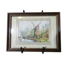 Watercolour Signed Painting Hunsett Mill Stalham Norfolk Broads Art V Webster