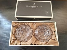 Killarney Crystal Ireland Two Candle Holders