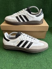 Men's Adidas Puig Samba Skateboarding Shoes White Black JP5658 Size UK 9.5